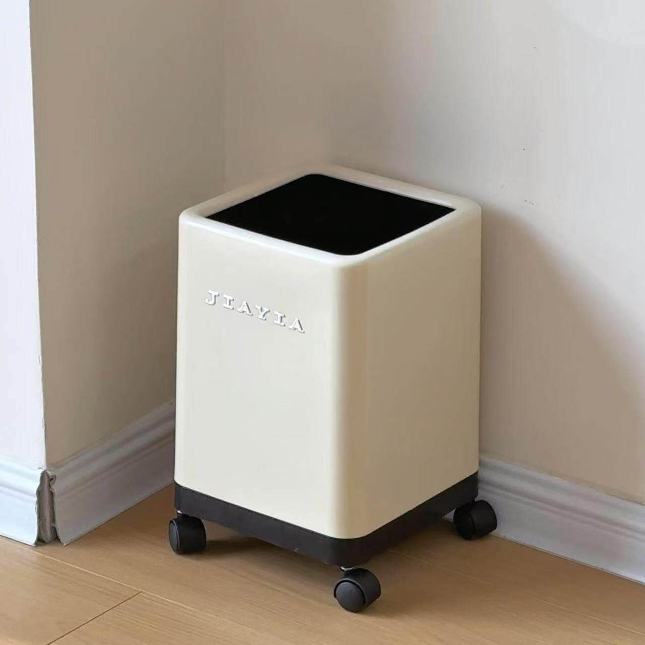 可移动垃圾桶家用客厅轻奢高档厨房大号大容量带滑轮废纸篓高颜值