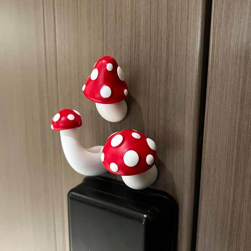 蘑菇冰箱贴3d立体磁铁磁贴个性创意装饰品免打孔无痕挂钩家居摆件