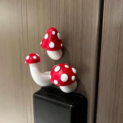 蘑菇冰箱贴3d立体磁铁磁贴个性创意装饰品免打孔无痕挂钩家居摆件