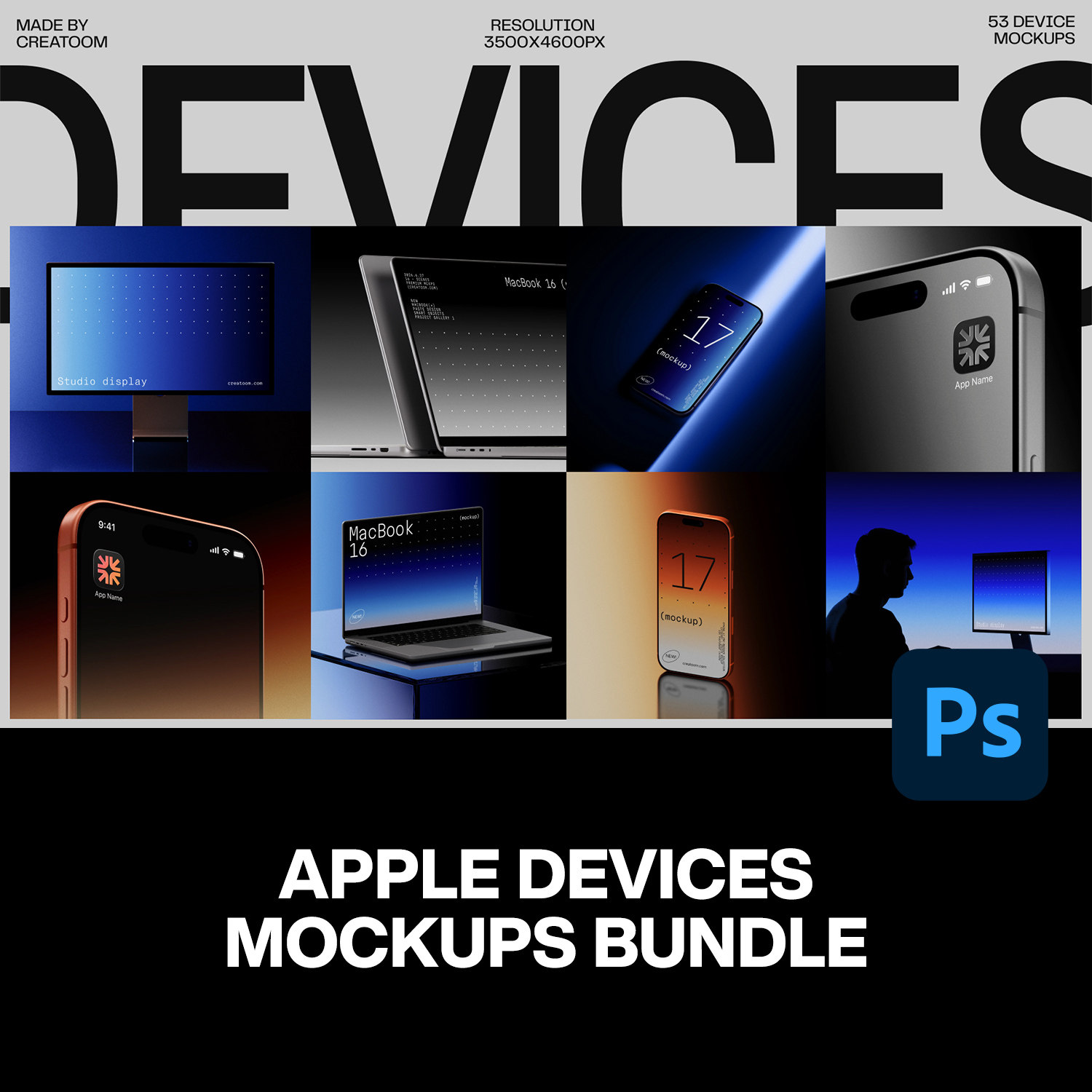 工业逆光iPhone手机Macbook笔记本电脑显示器屏幕ps样机展示合集