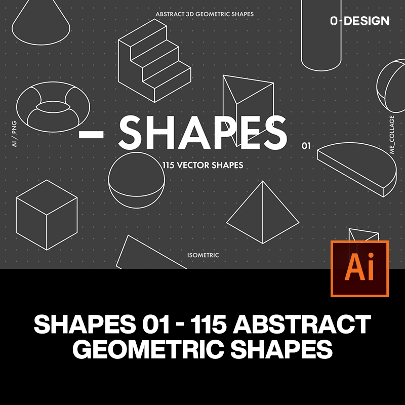 115款极简创意抽象装饰立体透视几何图形海报平面设计背景ai素材