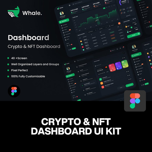 金融交易NFT加密货币Dashboard后台数据分析管理仪表盘ui界面模板