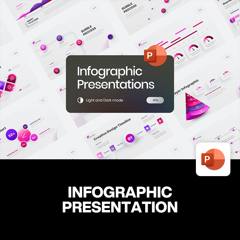 60款双配色Infographic时尚简约统计数据分析信息图表ppt演示模板
