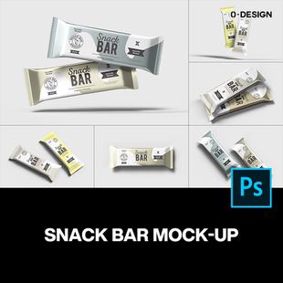 能量棒代餐零食品包装袋设计贴图ps样机素材展示效果模板源文件