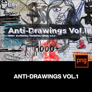 1000款复古潮流垃圾摇滚乱涂手绘涂鸦手稿插画png免抠拼贴素材