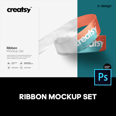 包装缎带丝带绸带logo印花图案设计贴图ps样机素材展示效果模板