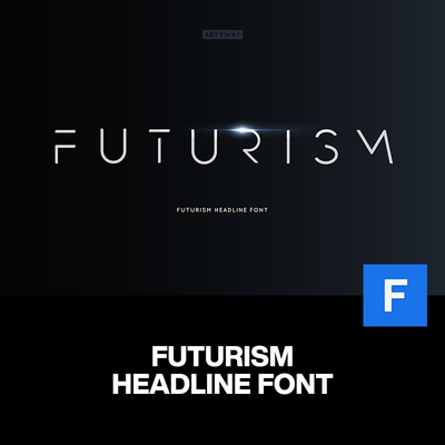 Futurism未来主义极简科幻科技品牌logo海报封面标题抽象英文字体
