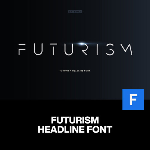 Futurism未来主义极简科幻科技品牌logo海报封面标题抽象英文字体