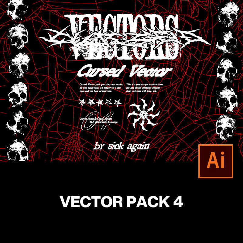 1000款潮流复古街头潮牌艺术y2k酸性机能嘻哈摇滚元素ai设计素材