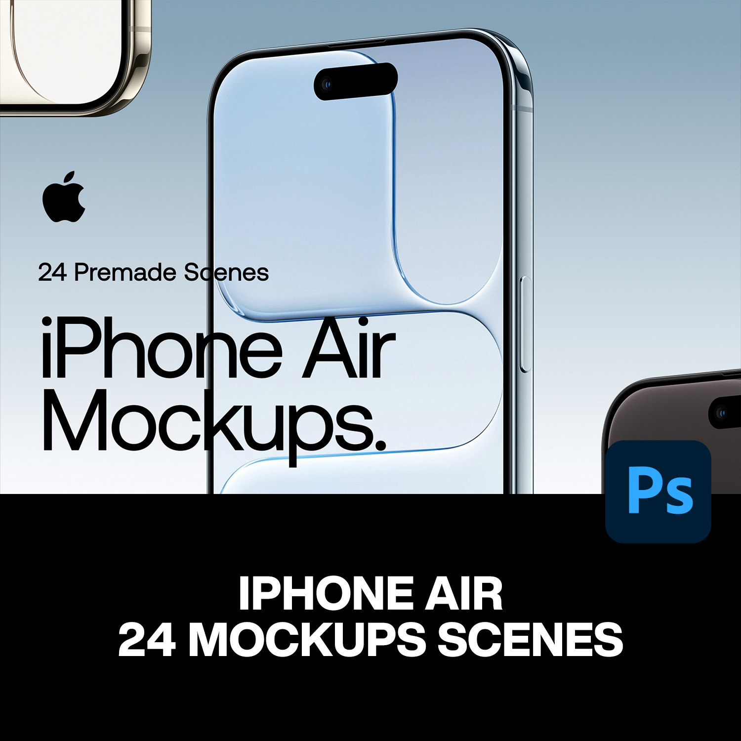24款苹果iPhone Air手机广告海报UI设计作品展示效果图ps样机素材