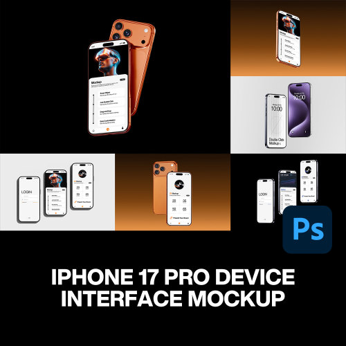 15款苹果iPhone17手机Pro广告App应用UI设计作品展示效果图ps样机