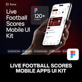 120屏双配色英超世界杯比分足球比赛直播App应用UI界面设计模板