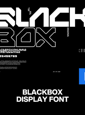 Blackbox未来科幻抽象机能赛博朋克潮流科技海报封面标题英文字体