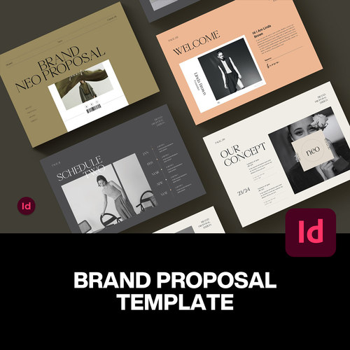 20页横版A4经典时尚简约品牌宣传手册推广画册排版设计id版式模板