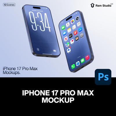 10款iPhone 17 Pro Max苹果手机UI界面设计作品展示效果图ps样机