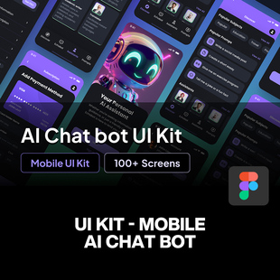 双配色AI人工智能聊天对话交互机器人App应用ui用户界面设计模板