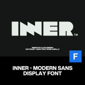 Inner潮流时尚 饰英文字体包 极简几何抽象艺术文创海报封面标题装