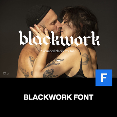 Blackwork潮流复古哥特时尚海报画册广告封面标题艺术英文字体包