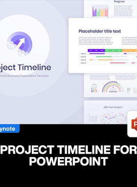 极简Timeline专业时间轴项目进度图表商业计划ppt演示文稿模板