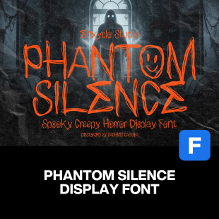 经典 万圣节悬疑惊悚恐怖电影海报封面标题手写涂鸦艺术英文字体包