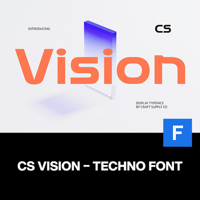 Vision未来主义科幻数字科技海报画册封面标题粗体无衬线英文字体