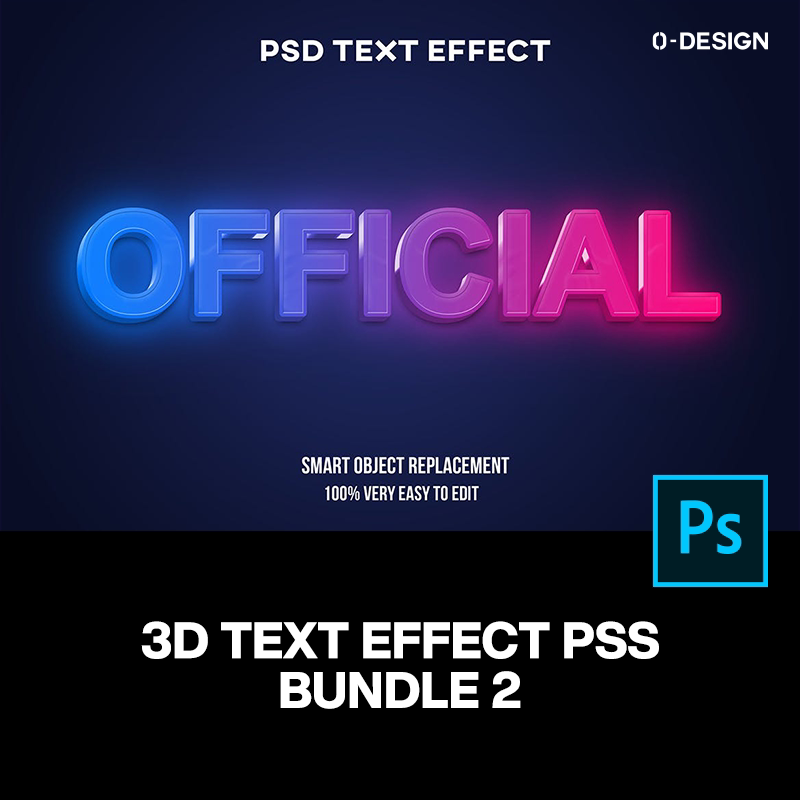 40款创意炫彩3D立体logo海报标题字体设计ps样机素材特效生成模板