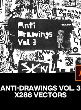 286款90年代Y2K亚文化复古潮流艺术手绘涂鸦插图插画矢量设计素材