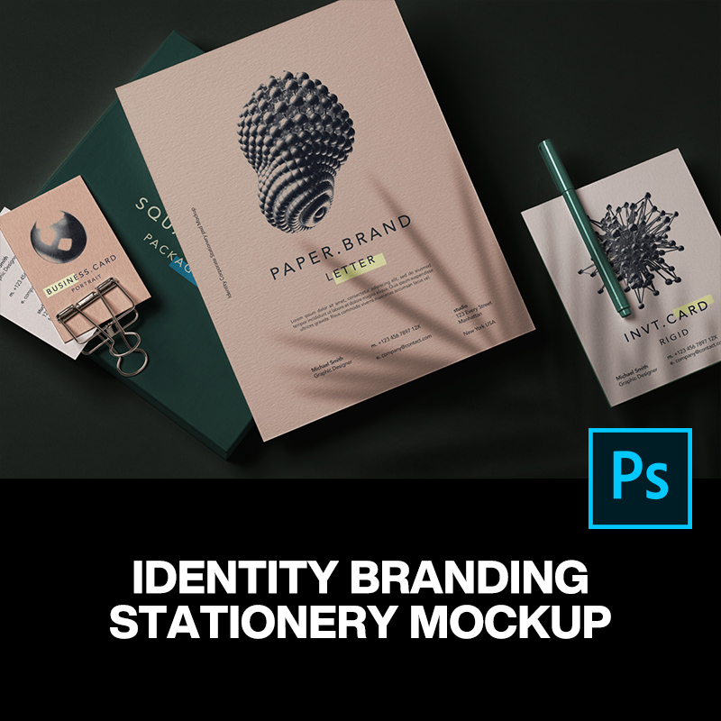 艺术纸单页信纸名片卡片明星片设计作品贴图ps样机素材展示效果图