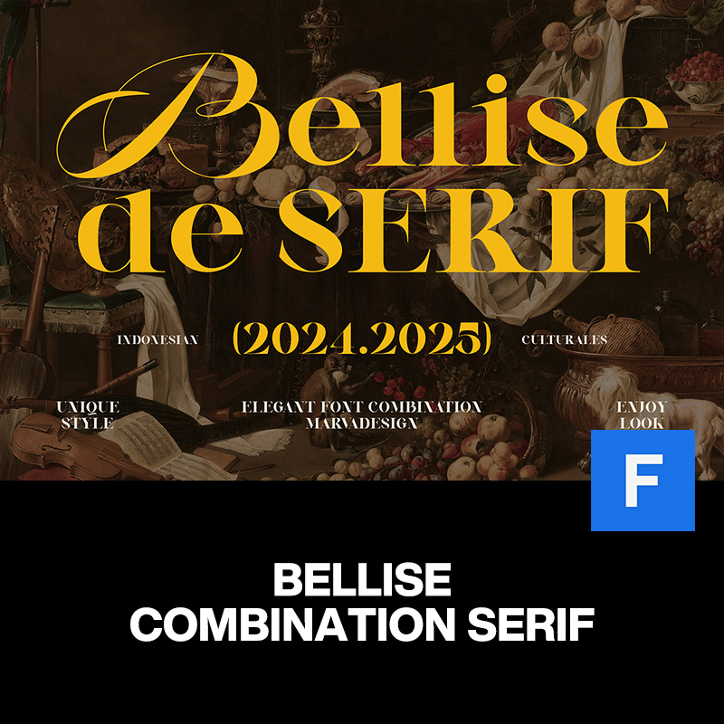 Bellise优雅时尚奢华广告杂志画册请柬封面标题衬线艺术英文字体