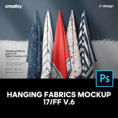 悬挂织物面料抹布毛巾印花图案设计贴图ps样机素材展示效果模板
