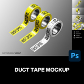 4款 标语logo印字打包胶带贴纸办公文具设计展示效果图ps样机素材
