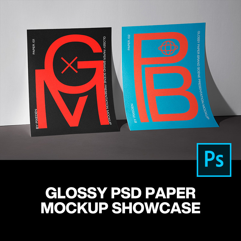 质感艺术纸招贴海报单页设计作品贴图ps样机素材场景展示效果图