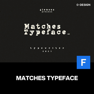 Matches Typeface打字机拼贴复古潮流电影海报标题装饰英文字体
