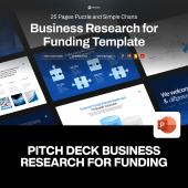 25页蓝色现代商业营销融资提案培训市场数据分析图表拼图ppt模板