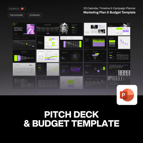 25页时尚商业市场营销计划预算日历时间线图表数据分析ppt模板