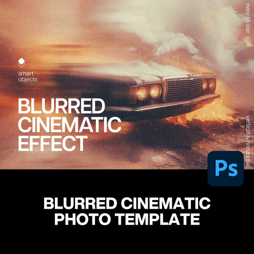 复古动感电影胶片模糊拖影颗粒噪点人像照片后期ps特效样机模板