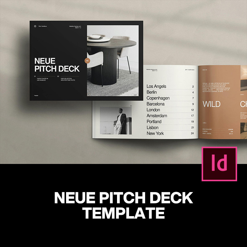 24页A4横版现代简约品牌杂志画册推广宣传手册排版设计id版式模板