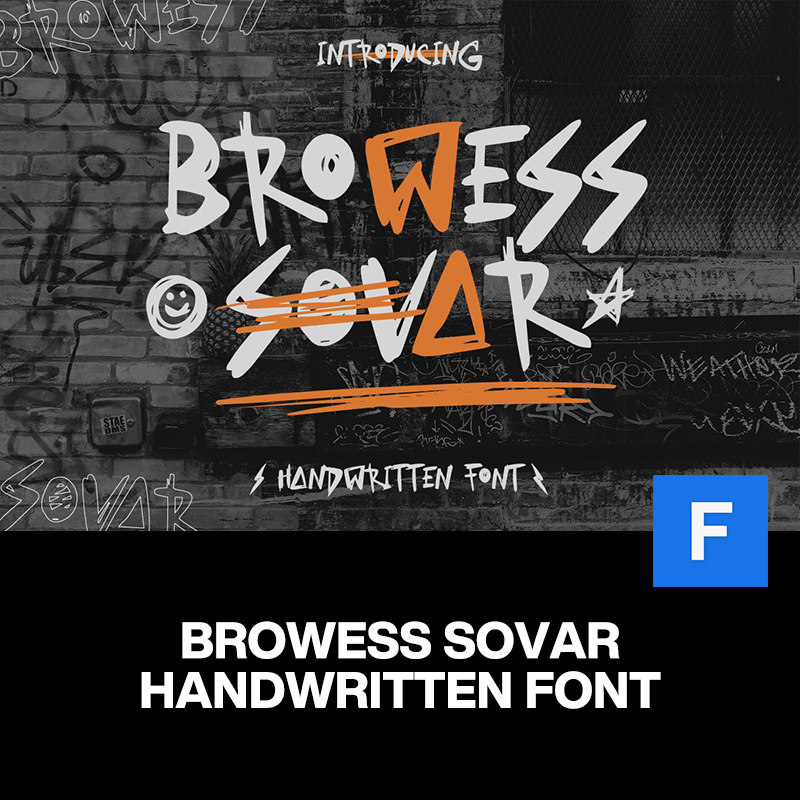 前卫街头时尚重金属摇滚音乐节logo海报标题涂鸦草书手写英文字体