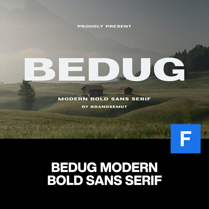 bedug现代时尚简约粗体字大字报海报杂志封面标题无衬线英文字体