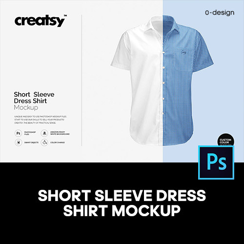 正装短袖衬衫上衣印花图案服装设计贴图ps样机素材展示效果模板