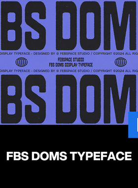 3款FBS Doms潮流重金属摇滚朋克音乐海报封面粗体无衬线英文字体