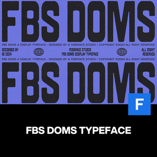 3款FBS Doms潮流重金属摇滚朋克音乐海报封面粗体无衬线英文字体