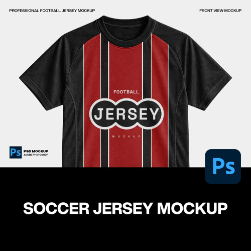 插肩袖圆领足球比赛训练球衣队服短袖T恤服装设计展示效果ps样机