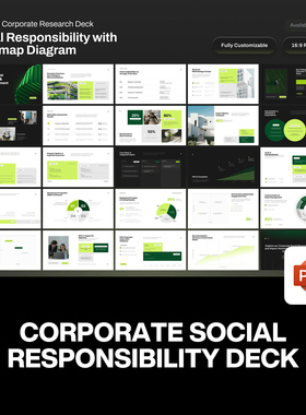 25页绿色企业社会责任CSR研究报告绩效评估战略规划方案ppt模板