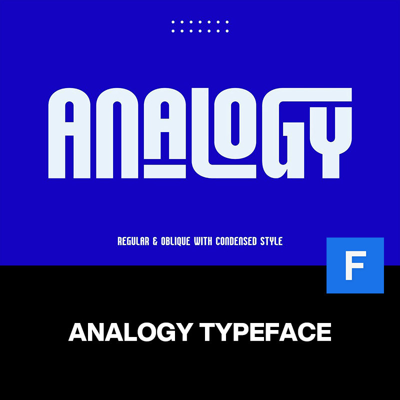 analogy潮流时尚大字报浓缩粗体字logo海报包装标题英文字体包