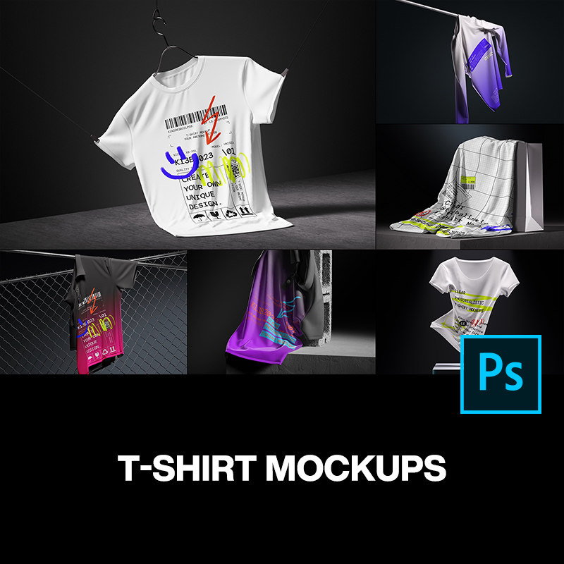 32款3D立体短袖T恤polo衫背心服装设计贴图ps样机素材展示效果图
