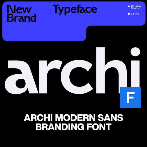Archi现代潮流时尚人文品牌logo杂志画册海报封面标题英文字体包