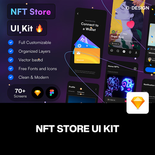 NFT区块链交易市场金融加密货币app用户界面ui设计开发素材模板