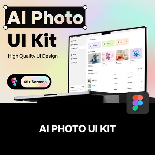 AI人工智能绘画图像照片编辑器应用UI用户操作界面套件Fig模板