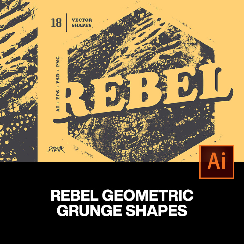 18款复古做旧粗糙叛逆磨损肌理抽象艺术几何图形ai矢量设计素材